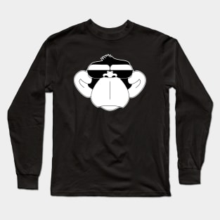 Monkey serious citizen sunglasses BW Long Sleeve T-Shirt